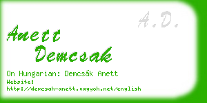 anett demcsak business card