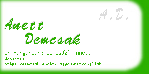 anett demcsak business card
